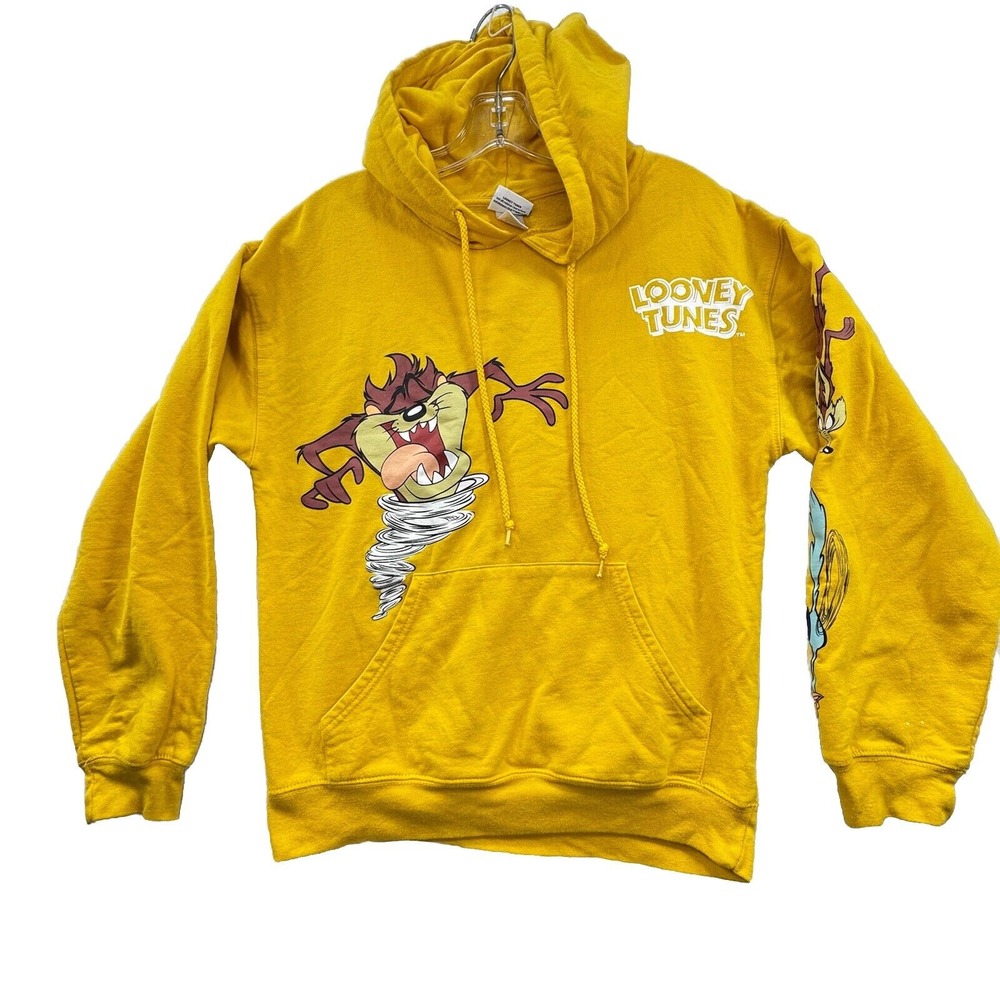 Vintage Looney Tunes Hoodie Mens Large Y2K 1990s Warner Bros Bugs Bunny Small